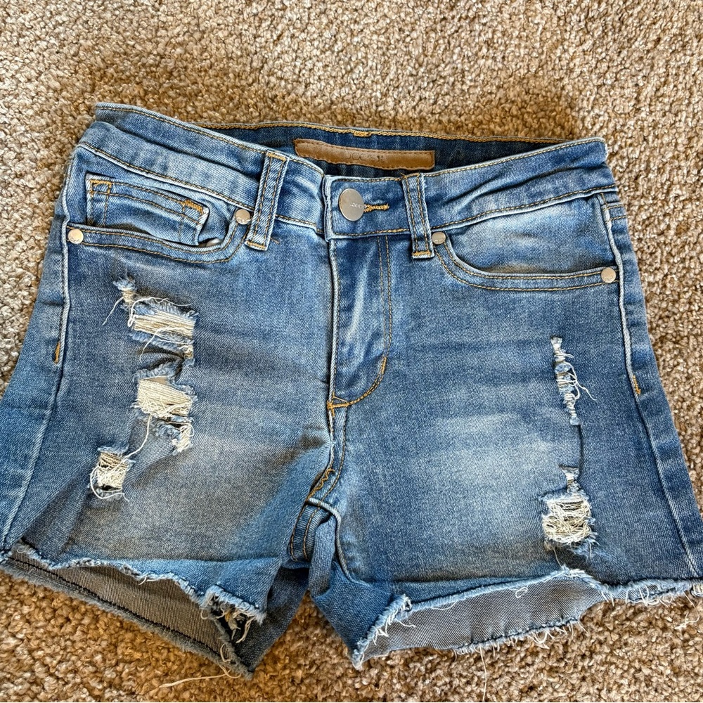 Joe's Jeans Blue Distressed Jean Shorts